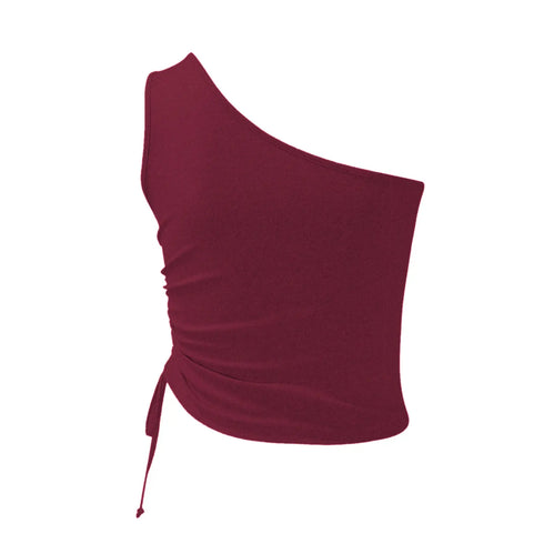 'Faer' One Shoulder Cropped Cami - Celes Fashion